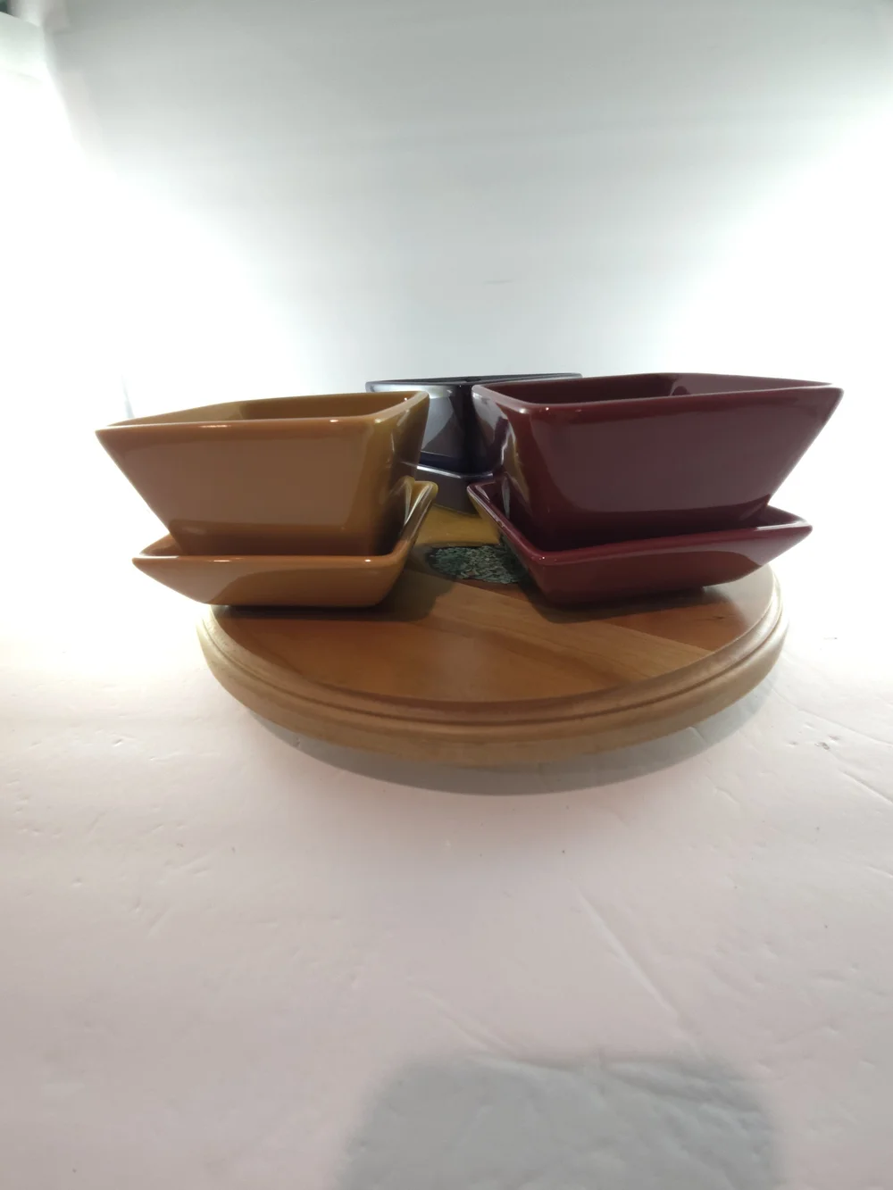 Pampered Chef Simple Additions Small Bowls & Matching Plates Blue, Yellow, Red